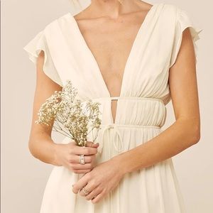 Lulus- I’m All Yours Cream Ruffled Maxi Dress (XS)